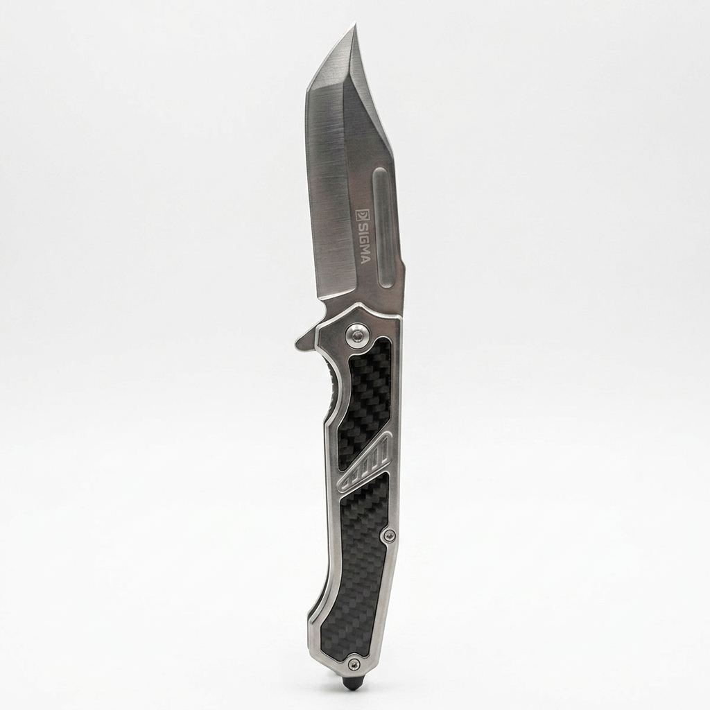 Sigma Ball Bearing Flipper Knife with Carbon-Fiber Inlay
