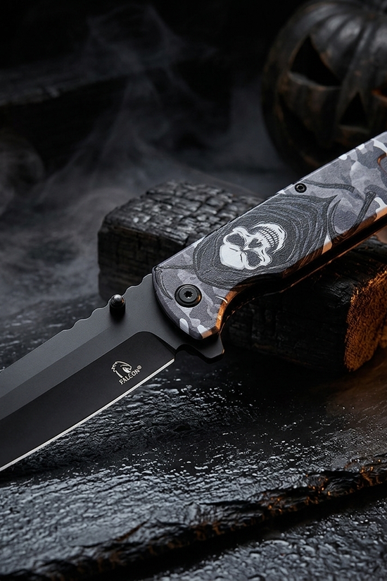Spring-Assisted Folding Knife with Grim Reaper Handle | KS1315GR-2