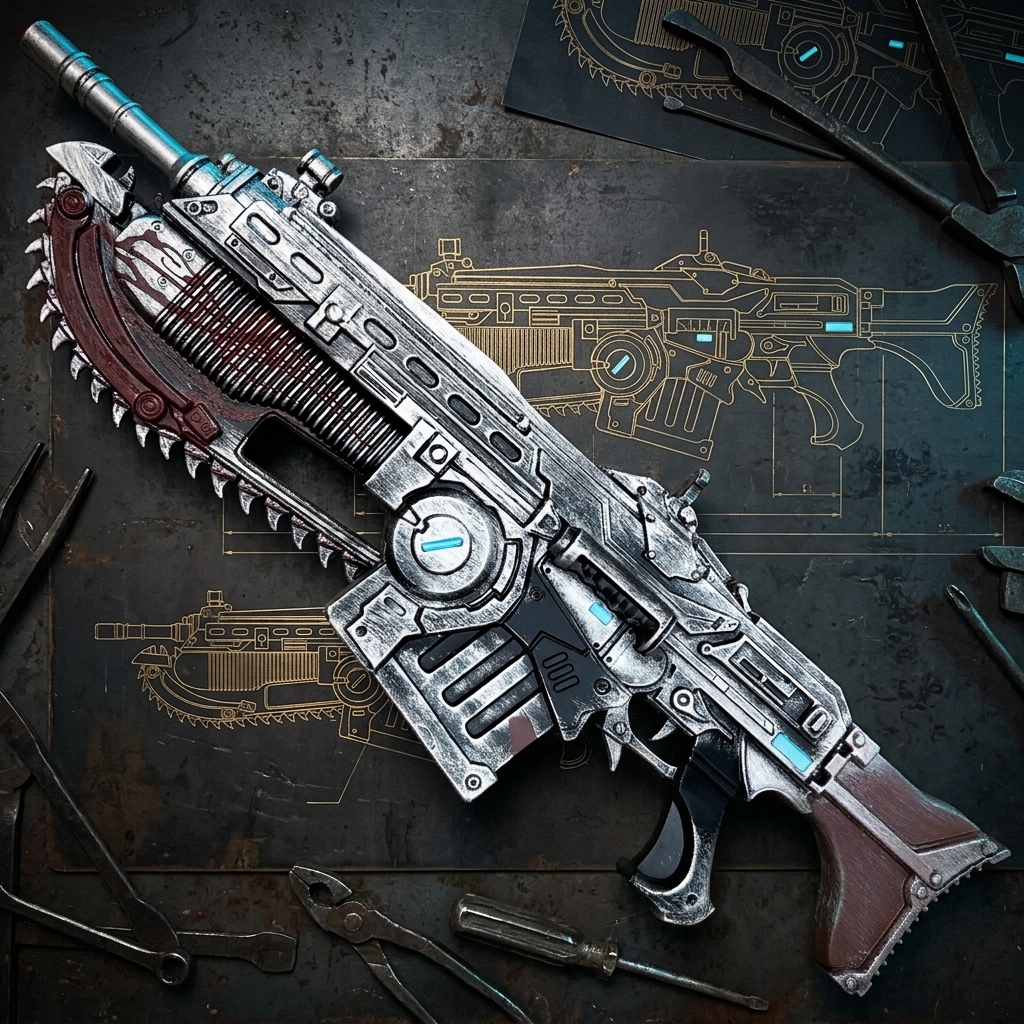 31.5" Realistic Foam Chainsaw Gun for Cosplay