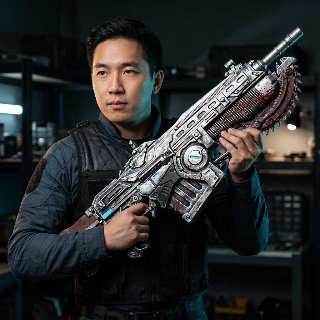 31.5" Realistic Foam Chainsaw Gun for Cosplay