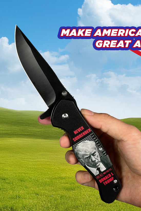 President Trump Knife - Never Give Up Pocket Knife