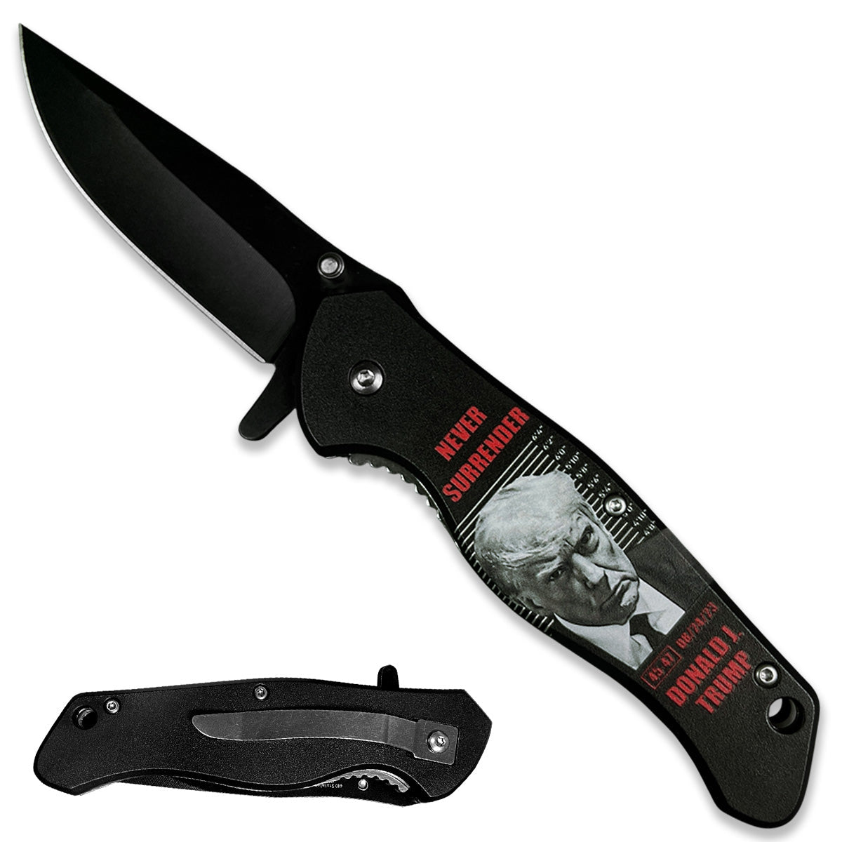 President Trump Knife - Never Give Up Pocket Knife