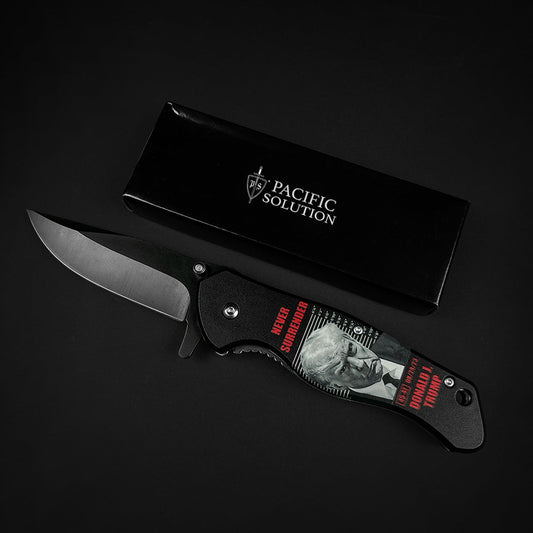 President Trump Knife - Never Give Up Pocket Knife