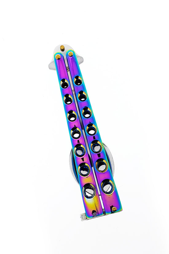 Guild Arms Rainbow Butterfly Spoon Knife Trainer with Colorful Finish for Practice and Skill Development