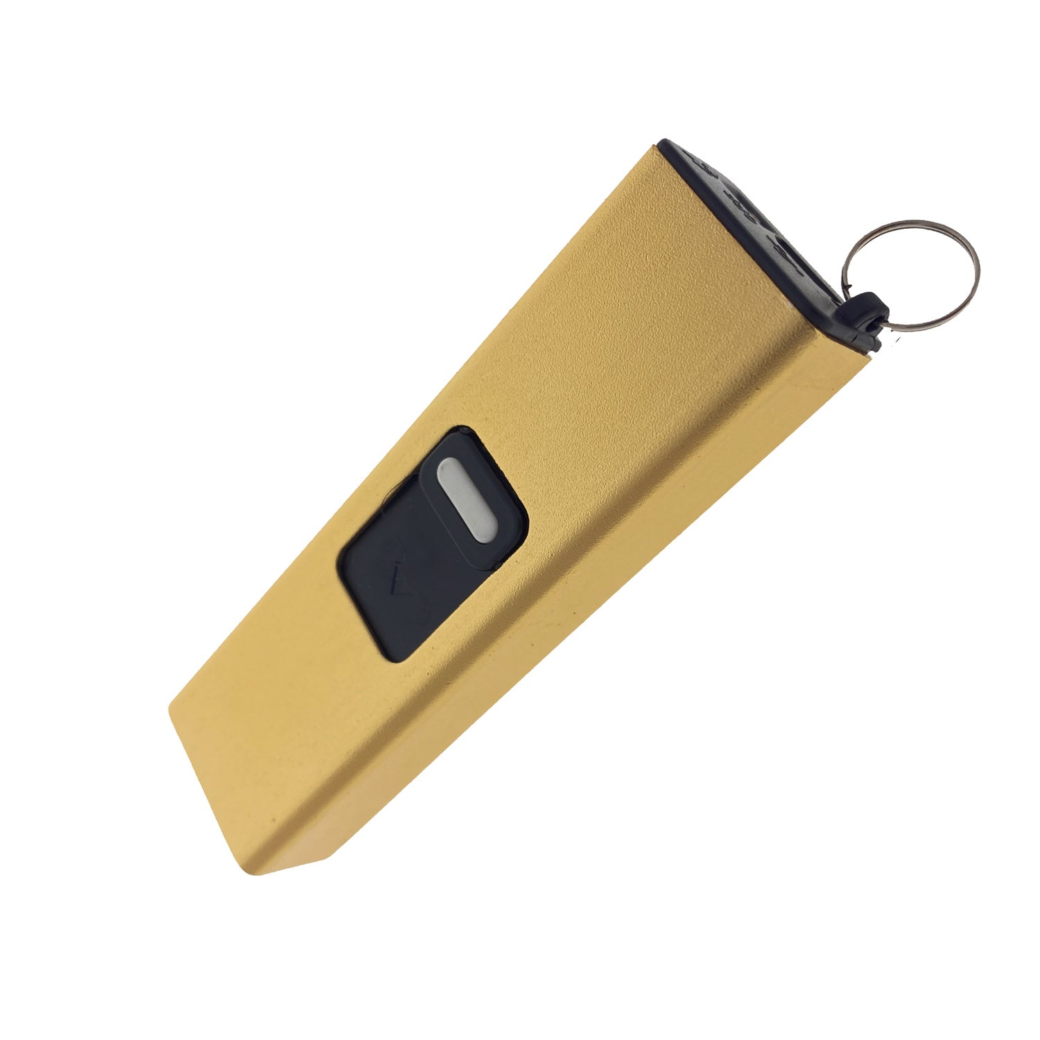 Guild Arms rechargeable mini stun gun with flashlight in gold for self-defense and personal safety