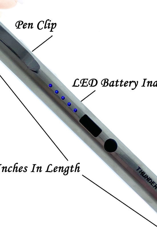 Guild Arms rechargeable pen shaped stun gun with LED indicator and pen clip for discreet self-defense