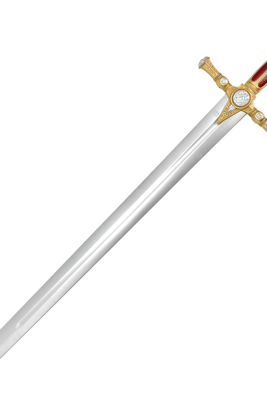 Guild Arms red freemason Foam sword with intricate gold detailing and a realistic design