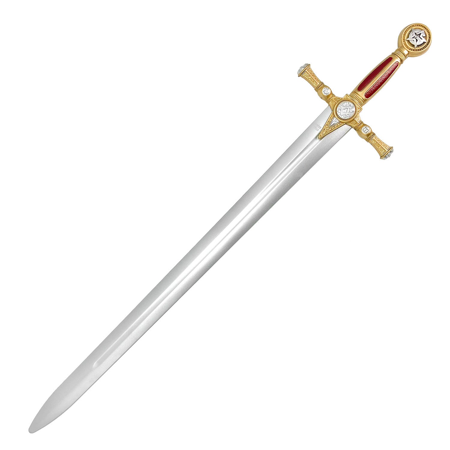 Guild Arms red freemason Foam sword with intricate gold detailing and a realistic design