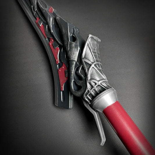 Guild Arms Red Queen Foam Sword with detailed hilt design and striking red blade color