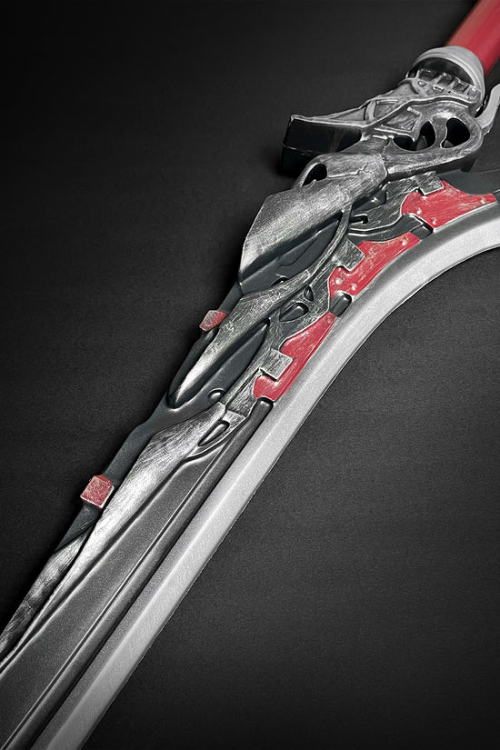 Red Queen Foam Sword by Guild Arms with intricate design and a vibrant red blade for safe play