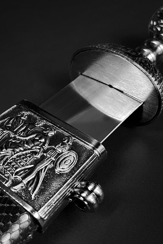 High quality Roman Gladiator sword with detailed hilt and ornate design for collectors and reenactors