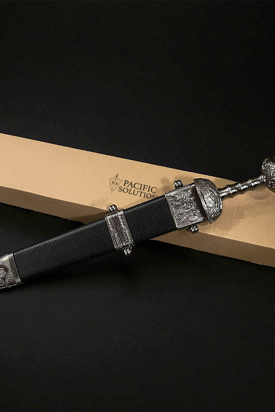 High quality Roman Gladiator sword with intricate detailing and leather grip from Guild Arms