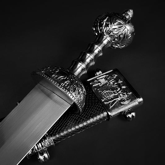 High quality Roman Gladiator sword with ornate handle and detailed hilt design for collectors and reenactments