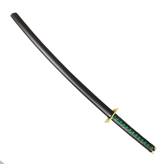 Guild Arms Anime Metal Sword with Black Blade and Green Accents on Handle for Collectors