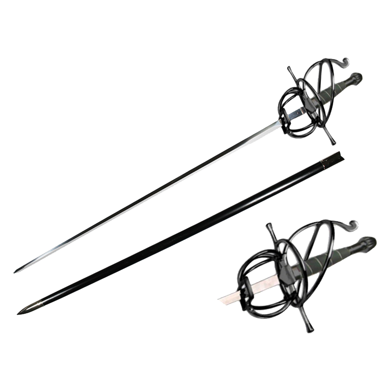 Midnight Duelist Style Rapier Display Sword Prop for Exhibit – Guild Arms