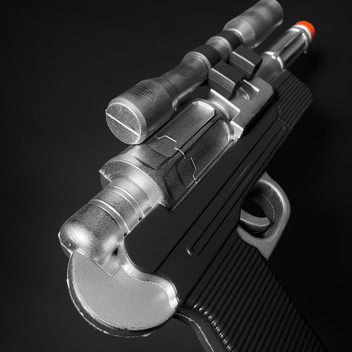 Otaku Gear sci-fi foam laser gun for Cosplay with detailed design and vibrant orange tip