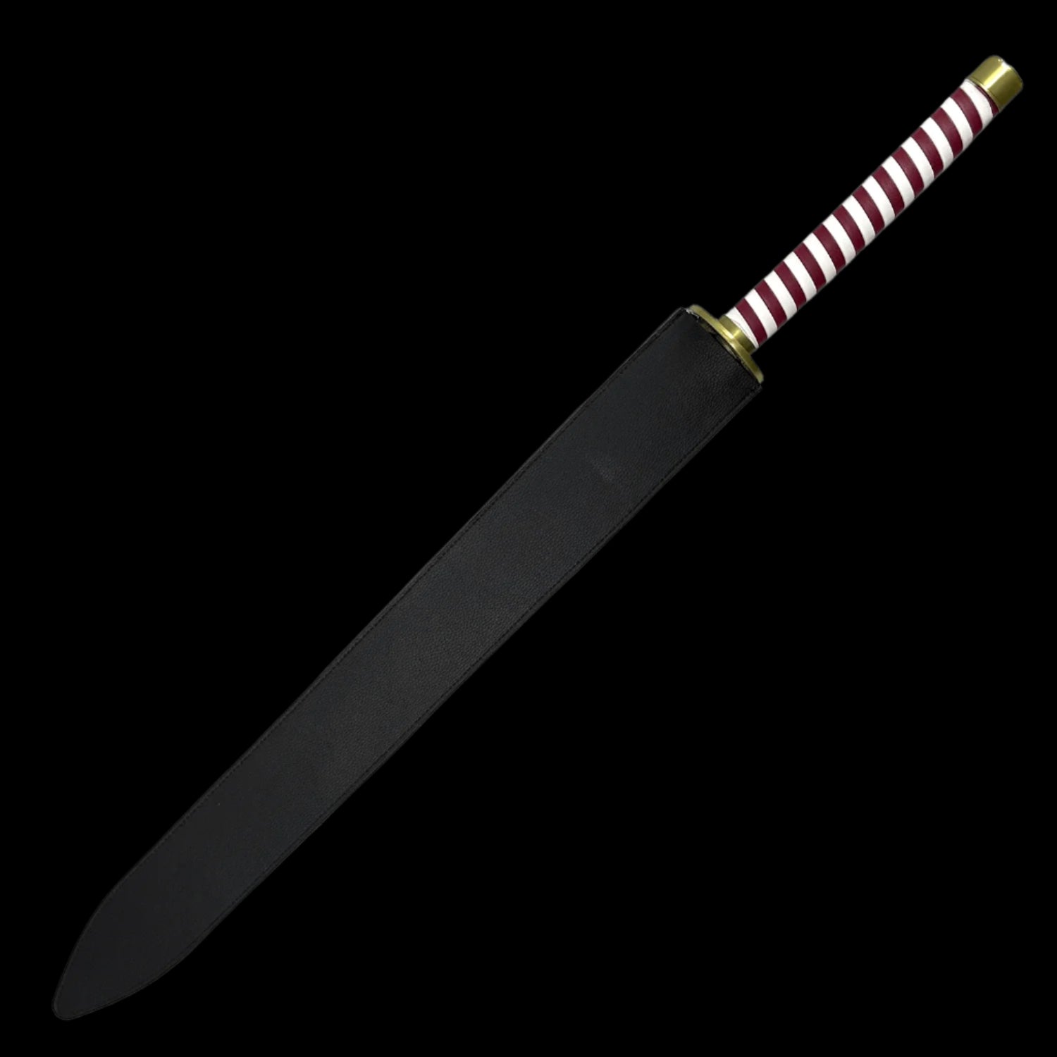 Serpent Nichirin Katana demon anime sword replica by Guild Arms with a black blade and striped handle