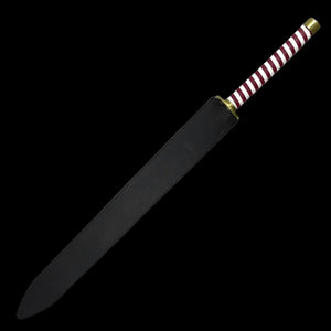 Serpent Nichirin Katana demon anime sword replica by Guild Arms with a black blade and striped handle