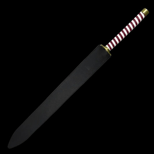 Serpent Nichirin Katana demon anime sword replica by Guild Arms with a black blade and striped handle