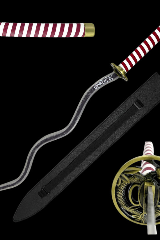 Serpent Nichirin Katana demon anime sword replica with a detailed hilt and scabbard design