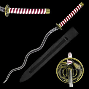 Serpent Nichirin Katana demon anime sword replica with a detailed hilt and scabbard design