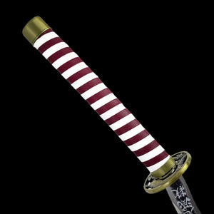 Serpent Nichirin Katana demon anime sword replica with a striped handle for collectors and fans