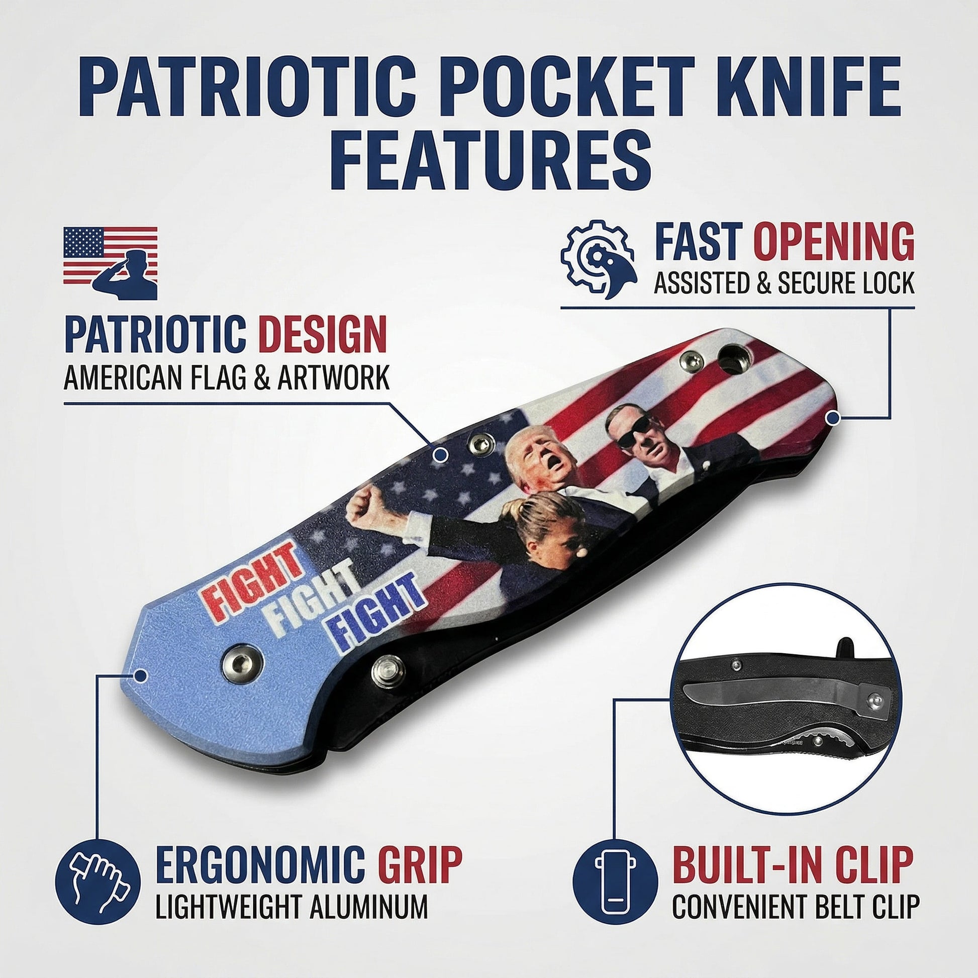 4.35" Black Blade /Fight  Handle / Assisted Knife