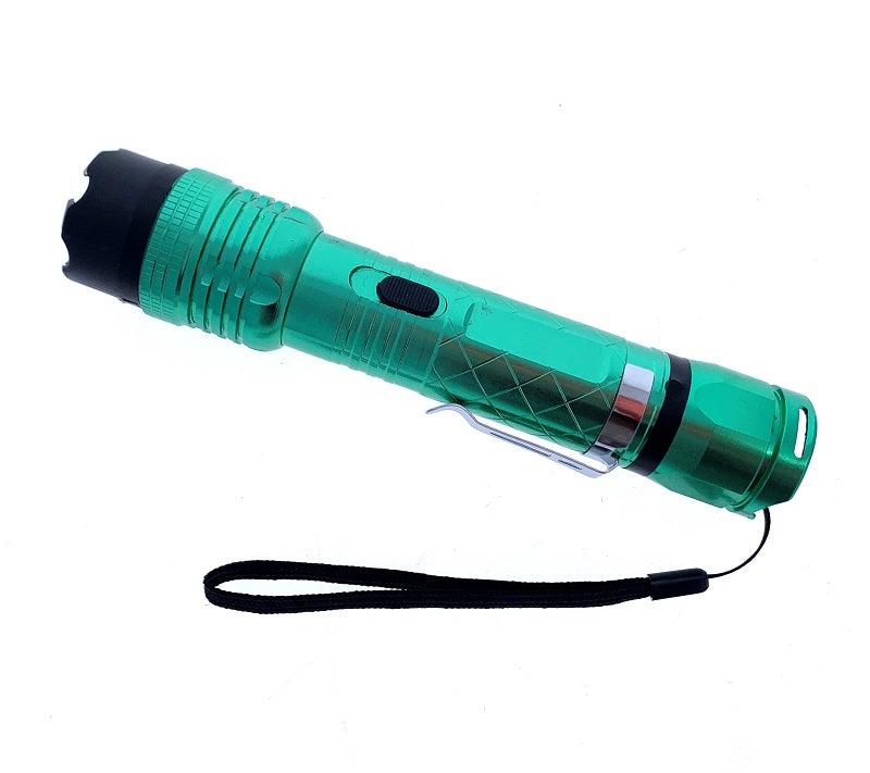 Thunderblast Stun Gun with Flashlight 6.75" Green - 3 Million Volt