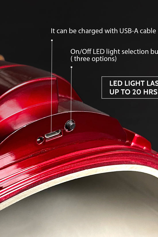 Guild Arms superhero Fantasy costume gloves with LED light feature and USB-A charging option