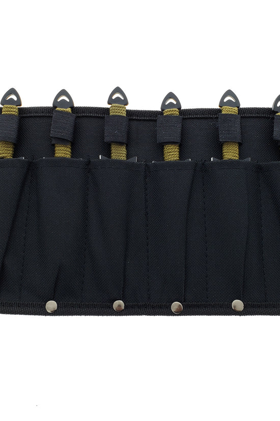 Target Master Falcon 6 PC throwing knives set of six in black nylon pouch with green paracord handles