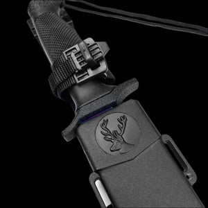 Guild Arms Tactical Knife With Rainbow Fixed Blade featuring a durable sheath and secure grip