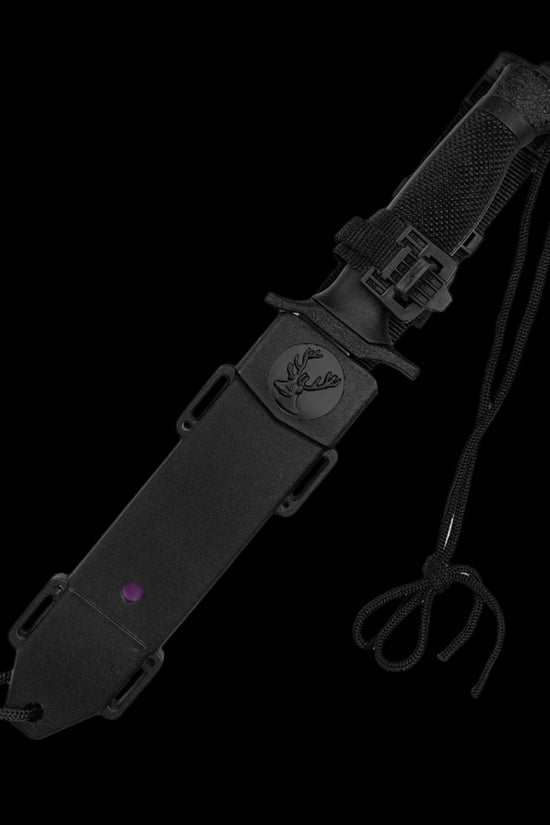 Guild Arms Tactical Knife With Rainbow Fixed Blade and Durable Sheath for Outdoor Use