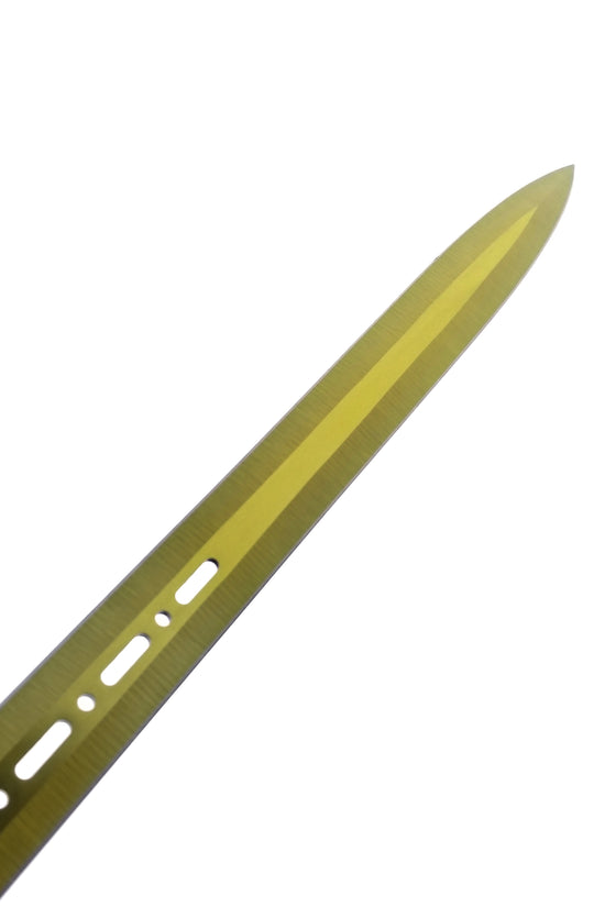 Tactical Machete and Throwing Knives Set Gold with a sleek, sharp blade and durable design for outdoor use