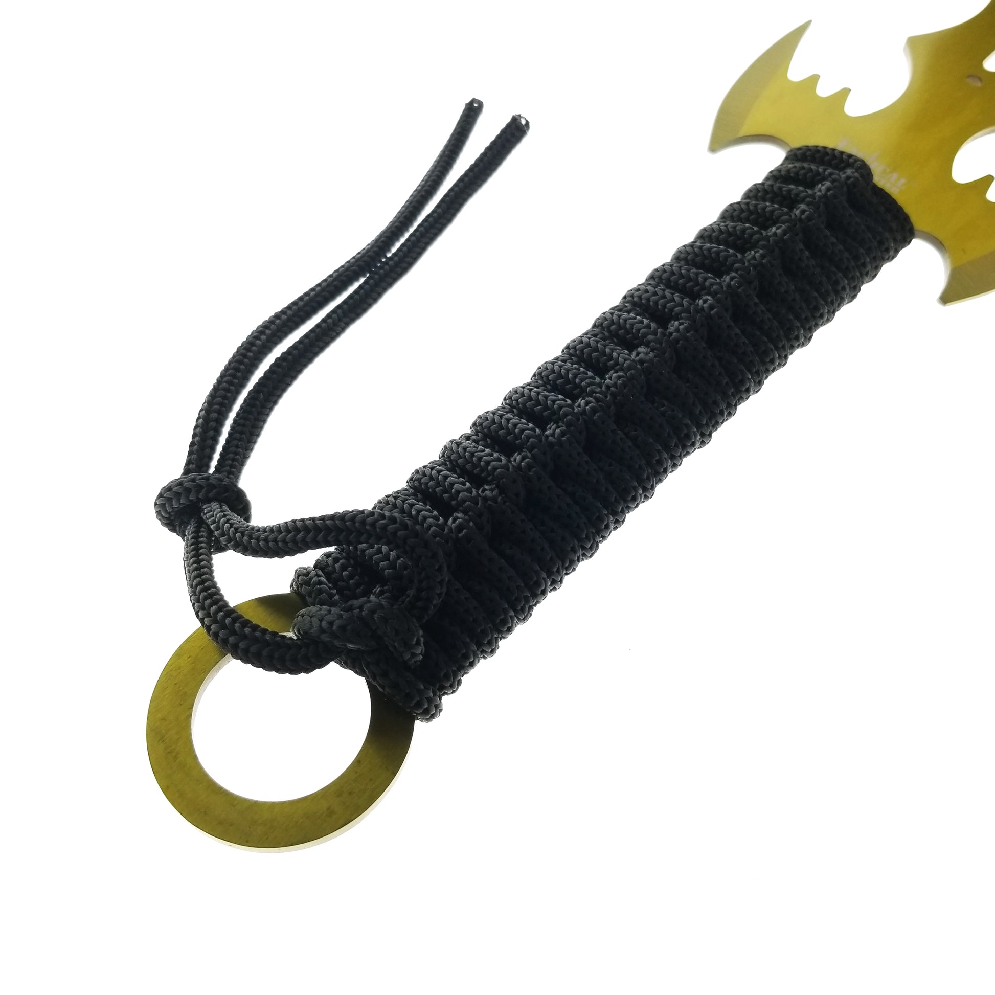 Tactical Master Tactical Machete and Throwing Knives Set Gold with durable paracord handle and unique design