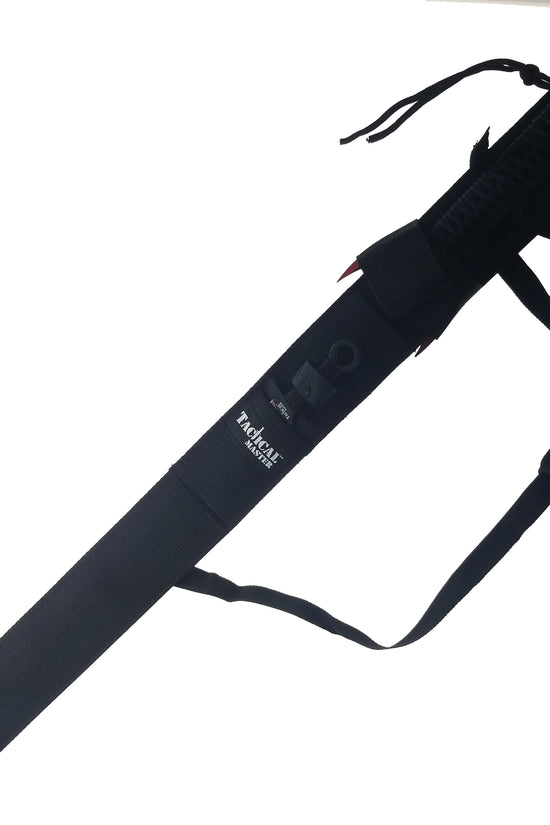 Tactical Master tactical machete set with throwing knives in black carrying case with shoulder strap