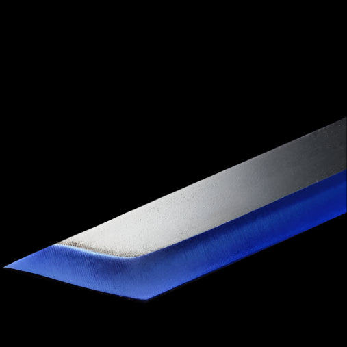 Tactical Master Blue Machete with 2 PCS Throwing Knives featuring a sharp, durable blade and vibrant blue finish