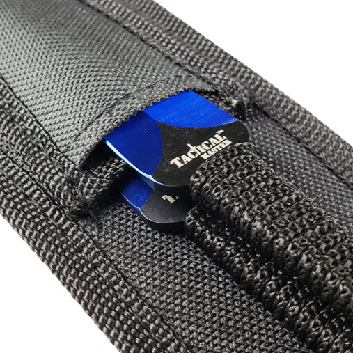 Tactical Master Blue Machete with 2 PCS Throwing Knives in a durable black sheath for easy carrying