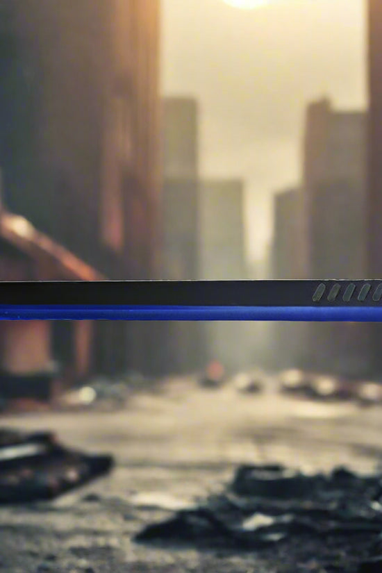 Tactical Master Blue Machete with 2 PCS Throwing Knives featuring a sleek blade design and vibrant blue finish