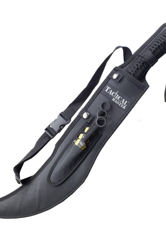 Tactical Master Gold Machete Throwing Knife with Sheath and Adjustable Strap for Outdoor Survival