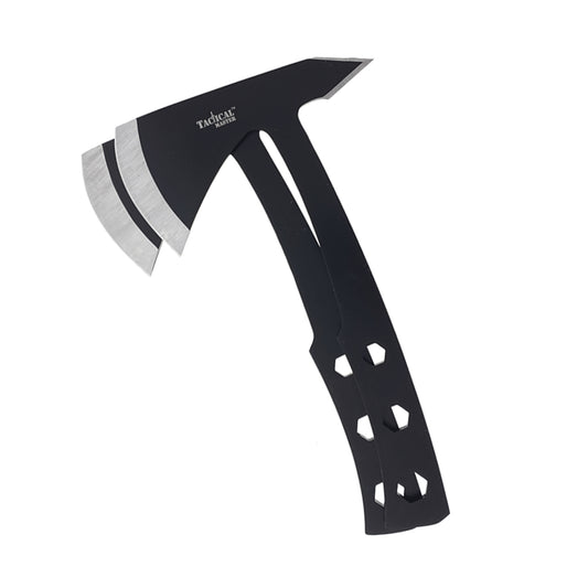 Tactical Master Throwing Axe Set featuring a sleek design with dual blades and a lightweight handle