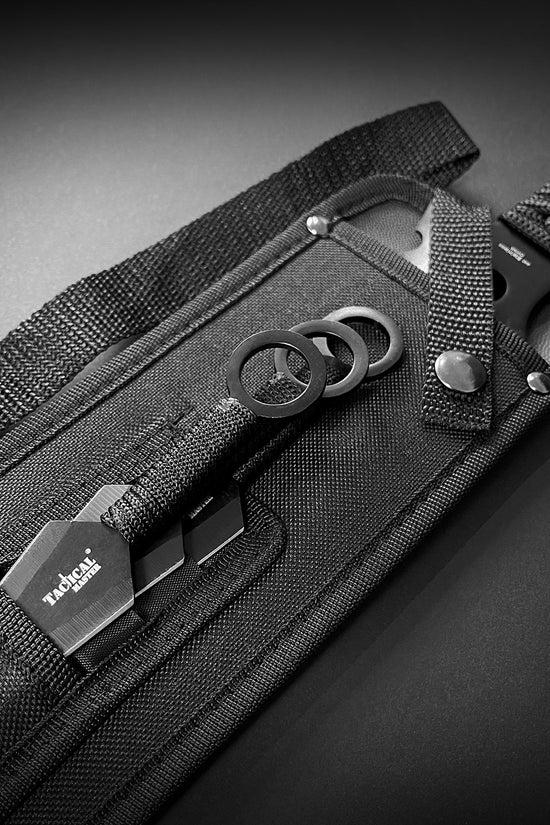 Tactical Master tactical machete with throwing knives in black nylon sheath with strap