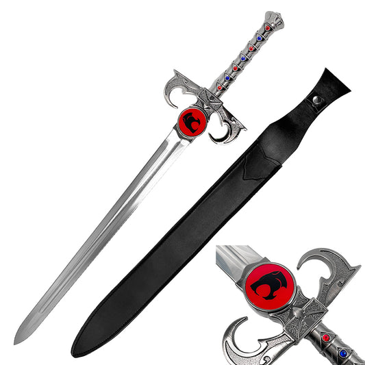 Thunder Anime Cat Sword for Cosplay with intricate details and a matching scabbard
