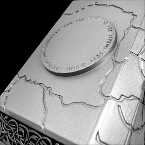 Close-up of the Guild Arms Thunder Foam Hammer Cosplay featuring intricate detailing and a sleek design