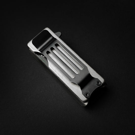 Guild Arms Lighter Case EDC spring assist knife in compact metal lighter style with pocket clip for everyday carry