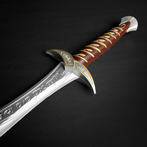 Guild Arms foam cosplay short sword realistic with silver blade and brown detailed handle