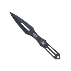 Falcon spider skull throwing knives set black metal throwing knife with spider and skull design