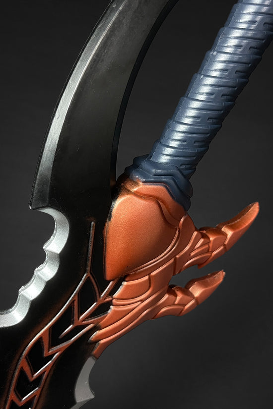 Close-up of Venom Fang Anime Foam Dagger for Cosplay with detailed hilt and sleek design