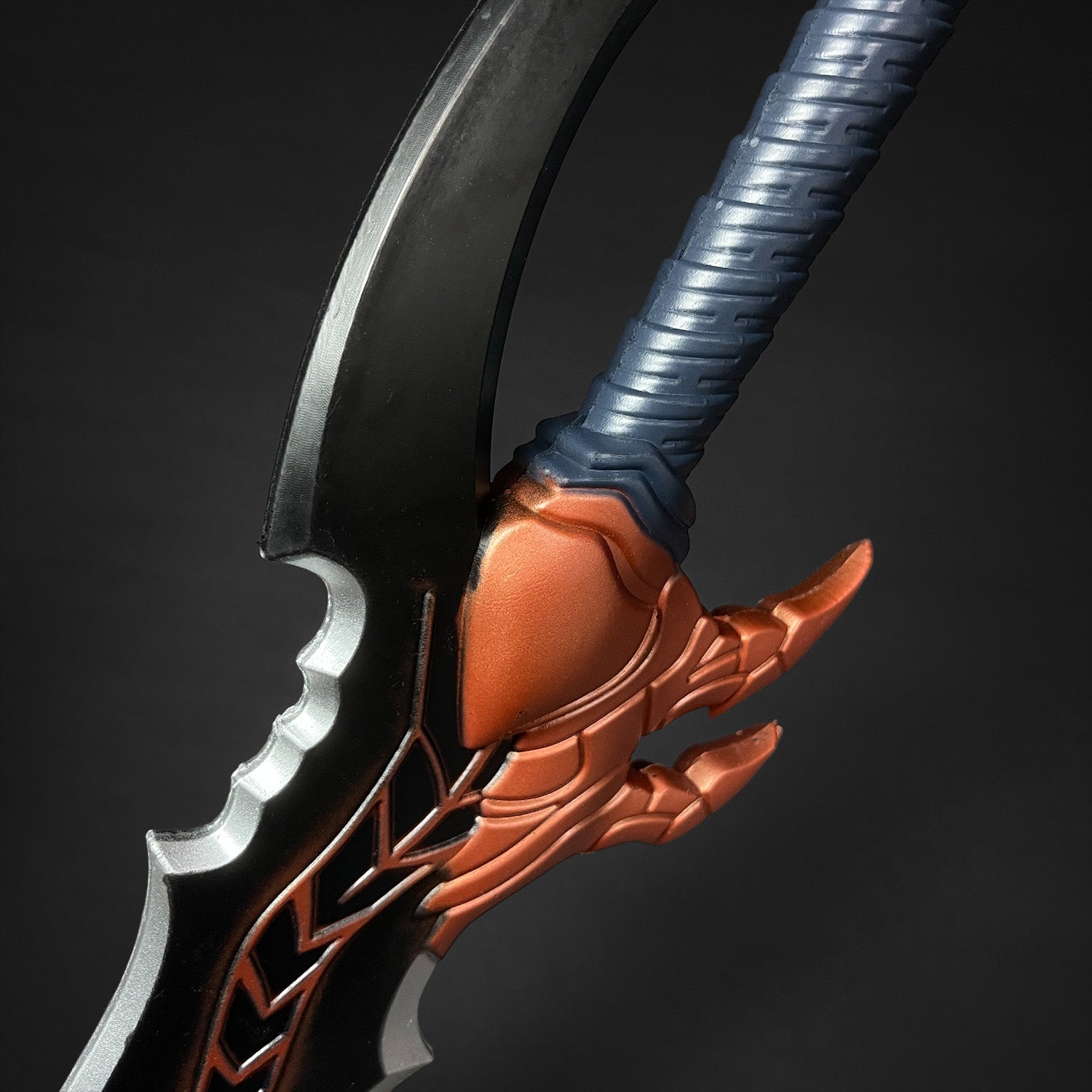 Close-up of Venom Fang Anime Foam Dagger for Cosplay with detailed hilt and sleek design