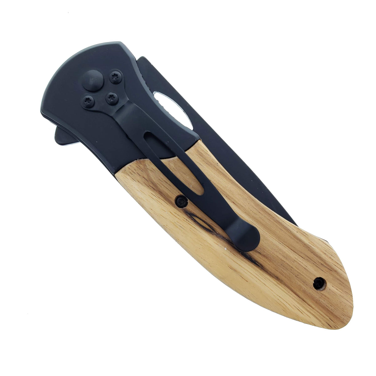 Wood Handle Spring Assisted Pocket Knives