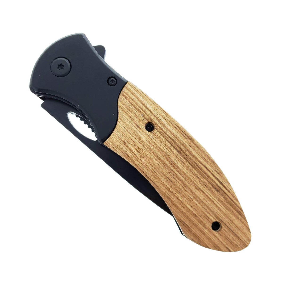 Wood Handle Spring Assisted Pocket Knives